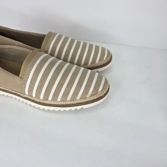 Clarks Serena Paige Womens Slip-Ons Loafers Beige Sand Suede Striped Size 11M - Picture 7 of 16
